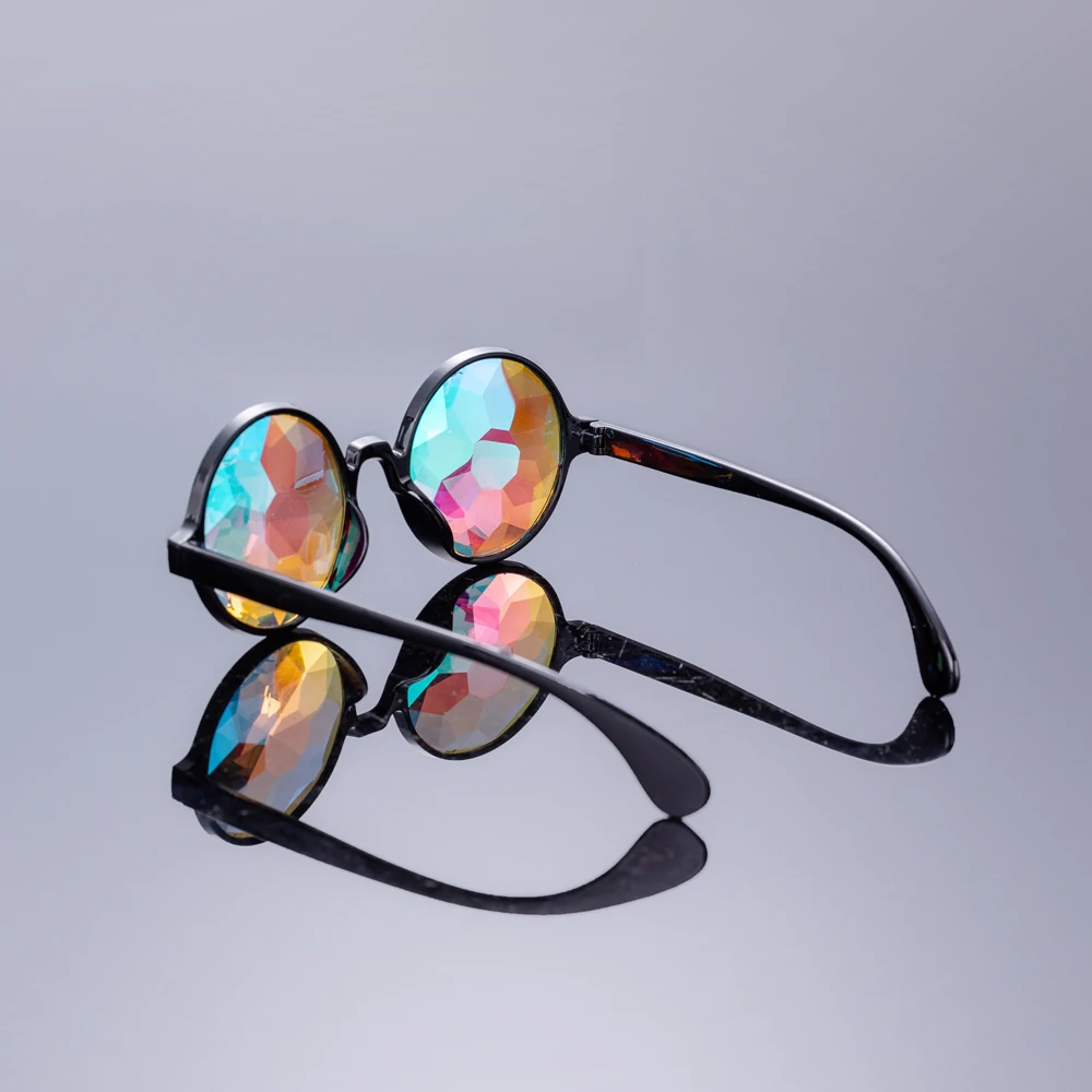 Rave Men Round Kaleidoscope Sunglasses Party Psychedelic Prism Diffracted Lens EDM Sunglasses Female