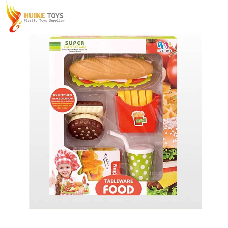 kitchen pretend play hamburger fast food toy with safety material make