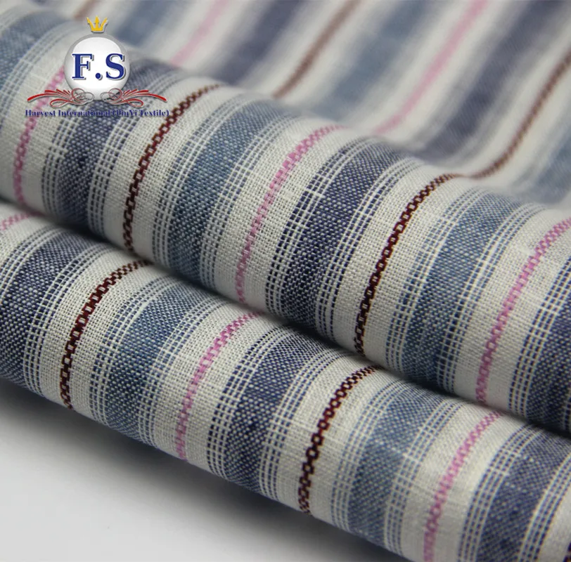 
oem service striped linen fabric in china 