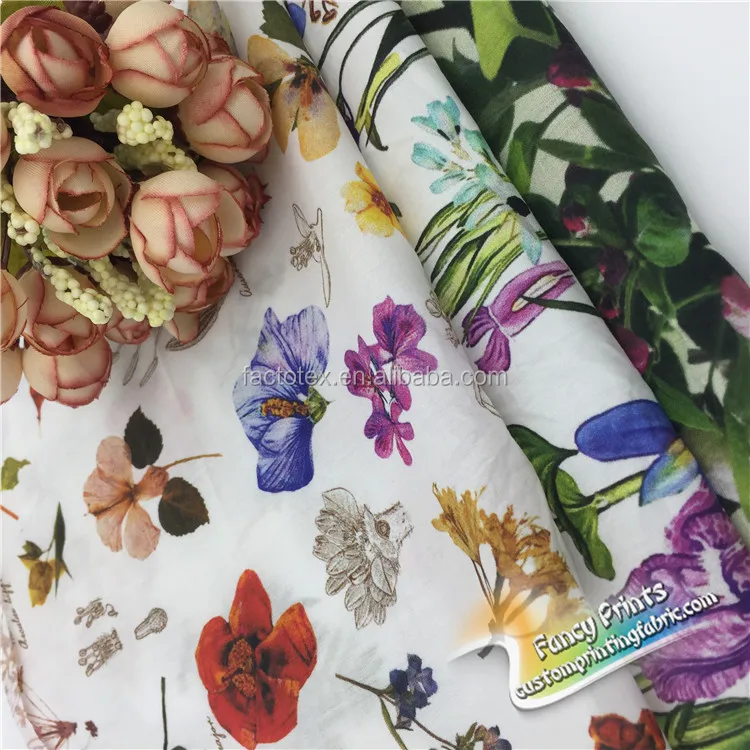 
Wholesale small flower print 100% rayon/viscose printed fabric for shirt and dress 