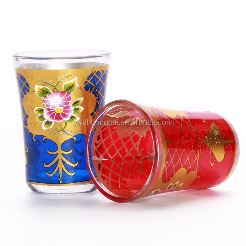 Wholesale Arabic Tea Cup  Set Of 6 Customized Printing Glass Cup