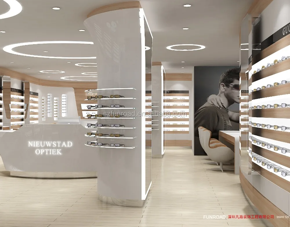 Modern eyewear display showcase, optical displays for optical store design