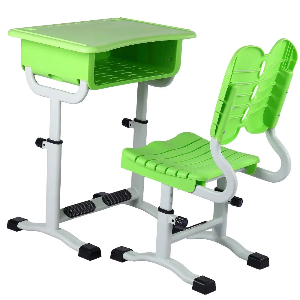 Popular use school furniture drafting table student chair with writing tablet