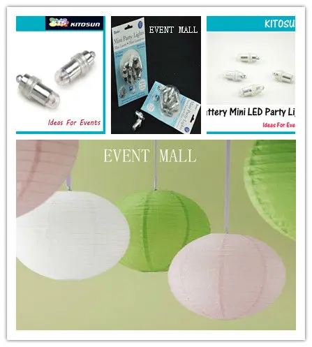 3pcs 1.5V LR41 Button Cells Powered Waterproof Mini LED Submersible Party Tea Lights Paper Lanterns Balloons Lighting