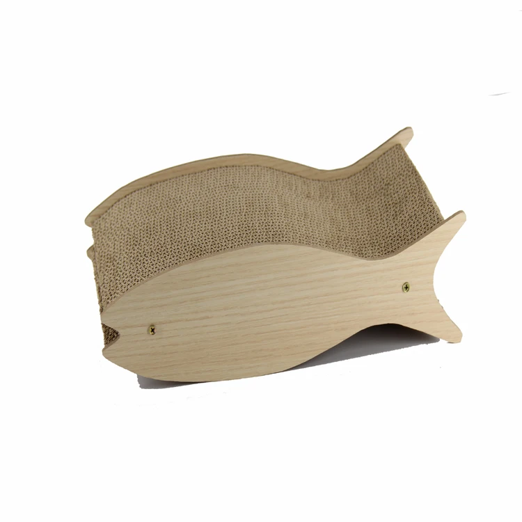 Деревянная Когтеточка из гофрированного картона в комплекте с Кошачьей Мятой