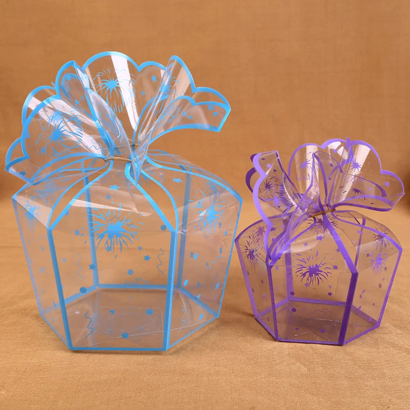 Fancy PVC box transparent folding clear plastic packaging box