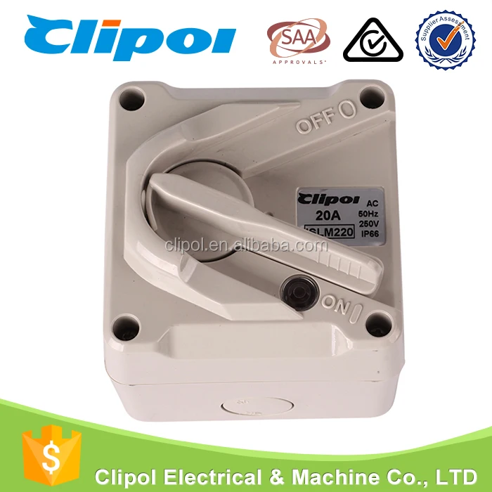 Автоматический выключатель питания Открытый IP66 небольшого промышленного однофазный 20A автоматический выключатель