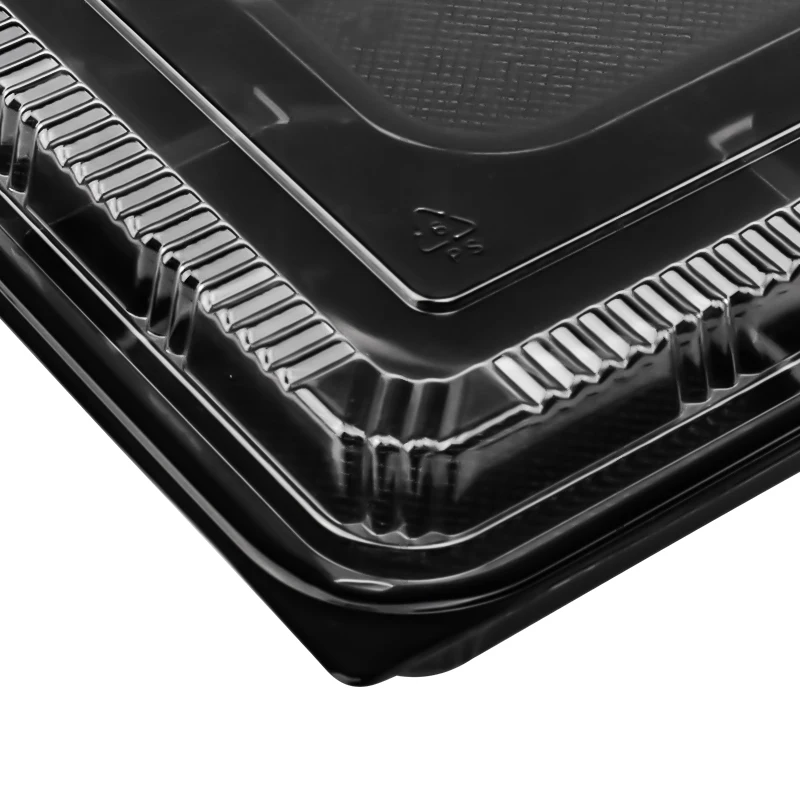 4 compartment disposable plastic food tray with cover