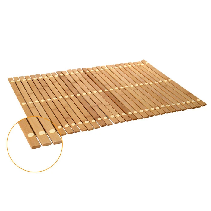 
Wholesale shower floor mat Foldable Roll Up NonSlip Bamboo Bath Mat 