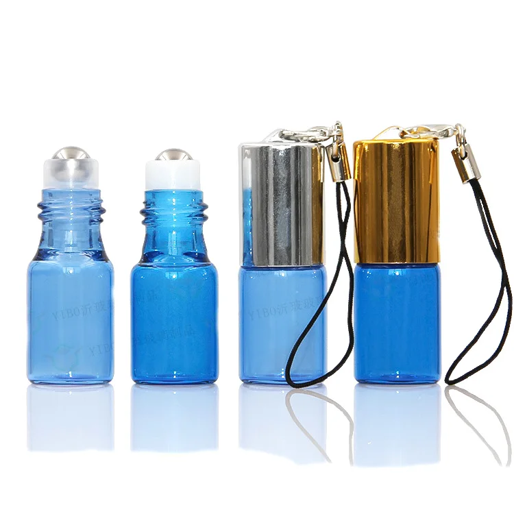 1-5ML colorful glass essential oil bottle with roller ball