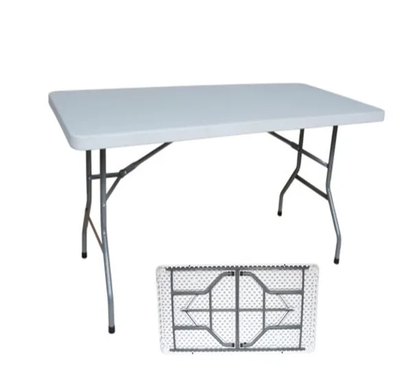 5ft 6ft rectangular catering outdoor coffee plastic picnic table and chair with folding leg