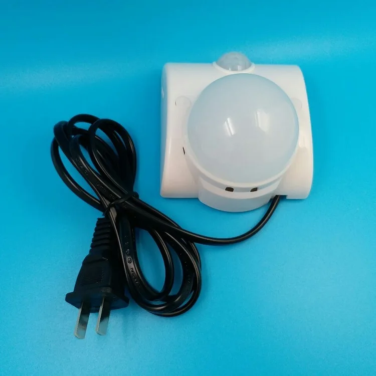 5W white light 170~250V Pir sensor motion lamp led ajustable delay human body ind uction bulb plug with power cord