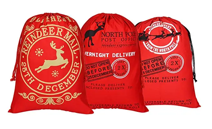 Санта-мешок для рождественские детские пижамы с рождественским сумка мешок Санта в декорированном мешковиной горшке рождественские подарочные пакеты