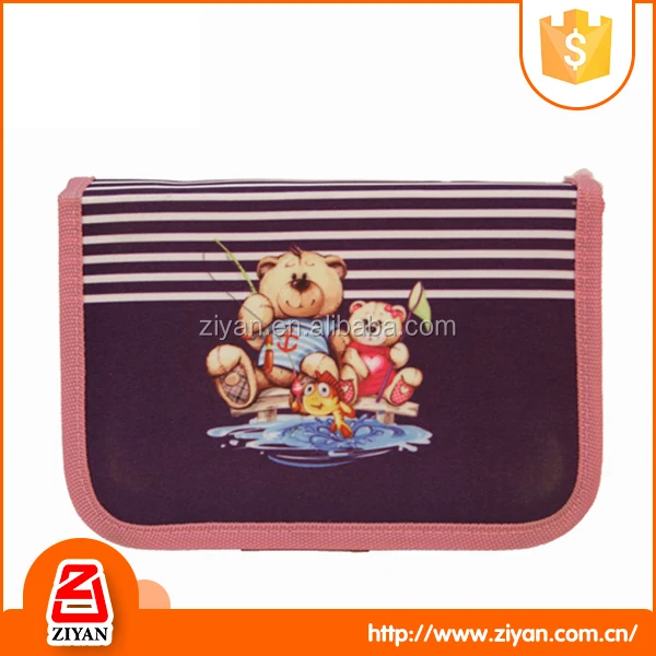 
Good quality customized large pvc plastic drawing 3 compartment pencil case 