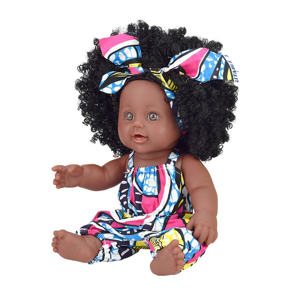 Good selling 12 inch Black Toy Baby African American Play Dolls for Kids