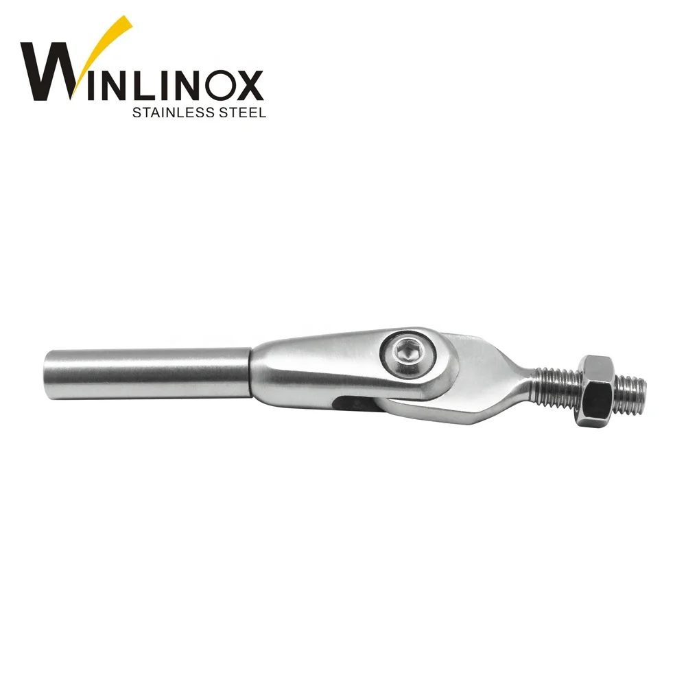 Stainless steel cable railing wire rope tensioner with round post