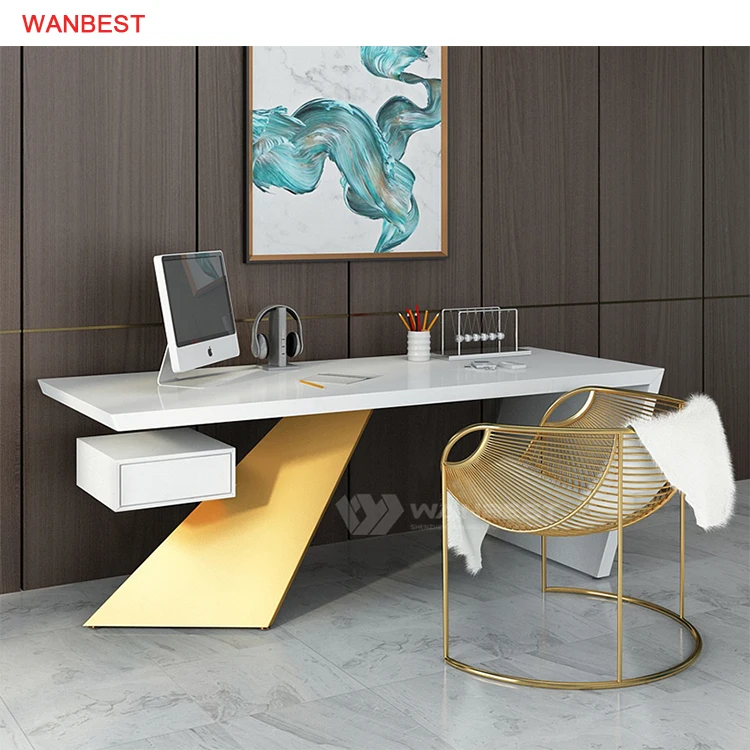Artificial Stone Solid Surface Office Table Executive Desk Standing Desk Luxury Office Desk