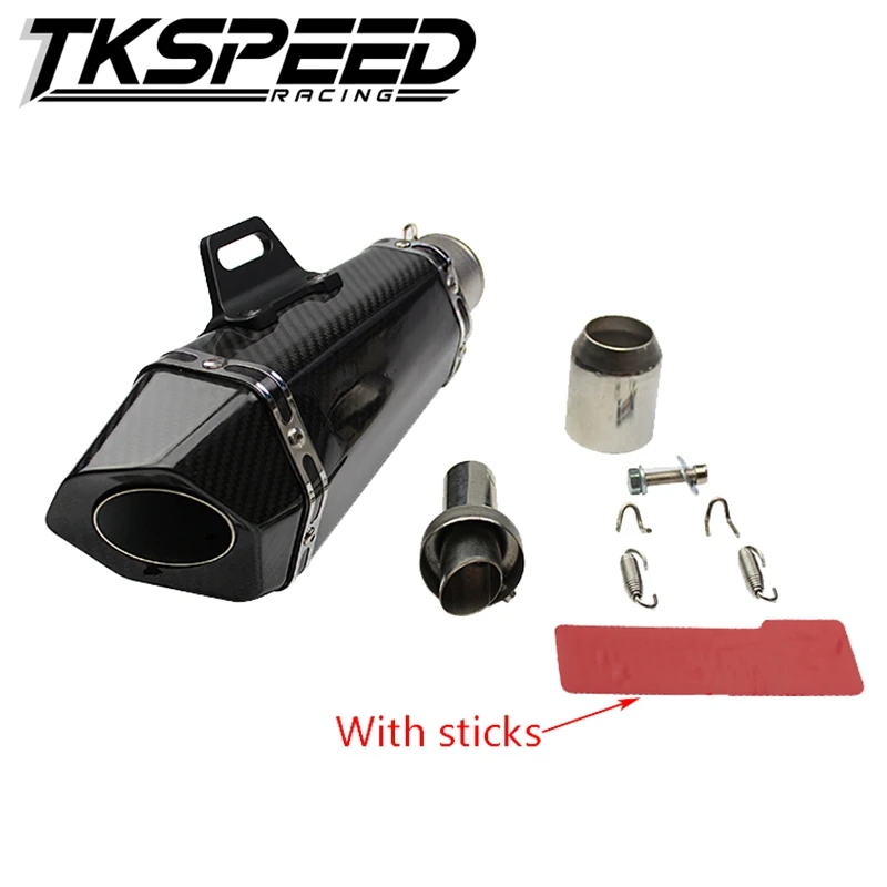 
Universal Motorcycle Rear Carbon Fiber motorcycle Exhaust muffler Fit for Suzuki Gsxr600 750 1000 with sticker 
