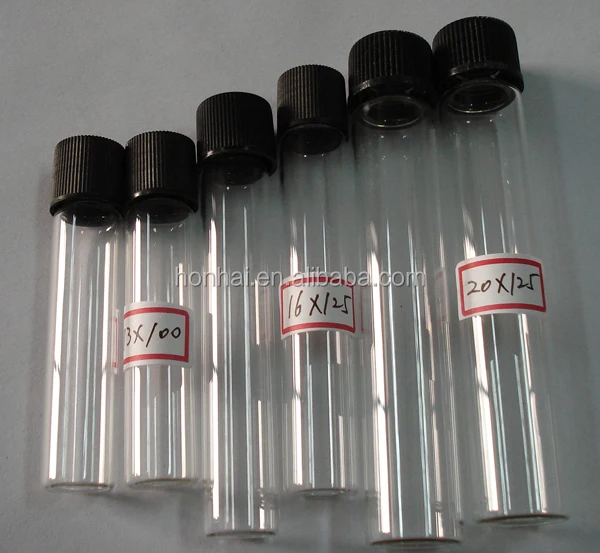borosilicate threaded culture tube with phenolic cap