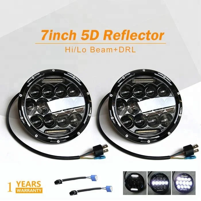 High Quality 7 inch 75w round 750 sportster 883 for jeeps wrangler jk led motorcycle headlight For JK TJ FJ Hummer