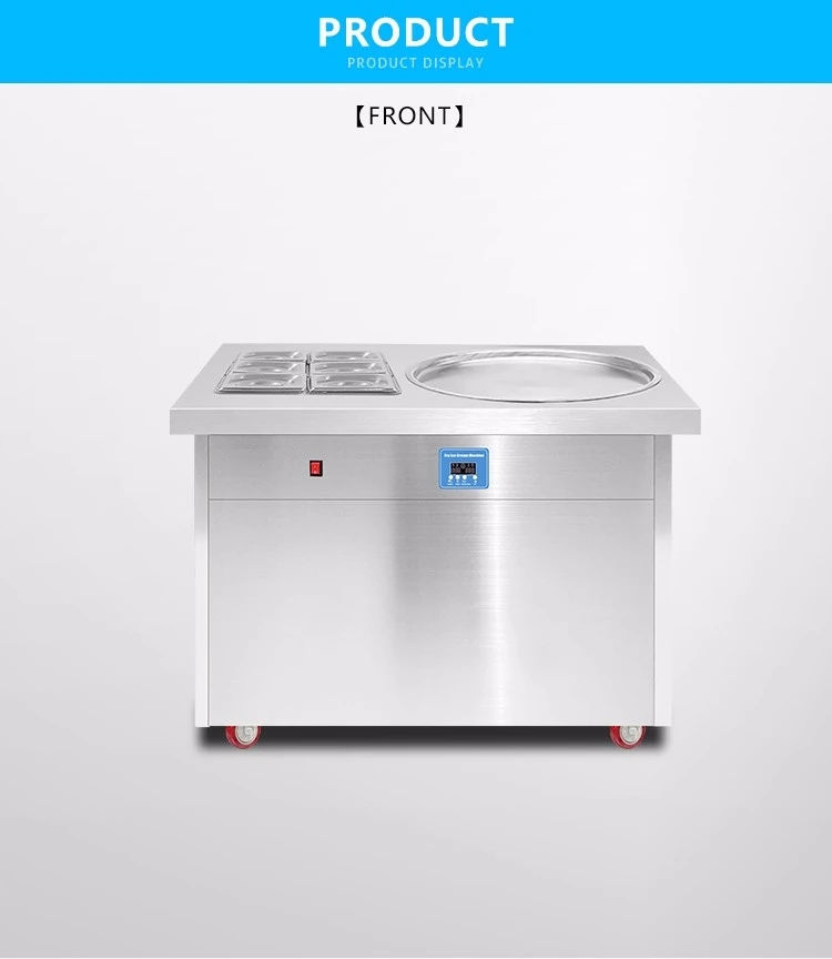 6  Trays Salad freezer rolled America Mexico NSF CE 50cm square pan stir thai fried fry instant ice cream roll machine