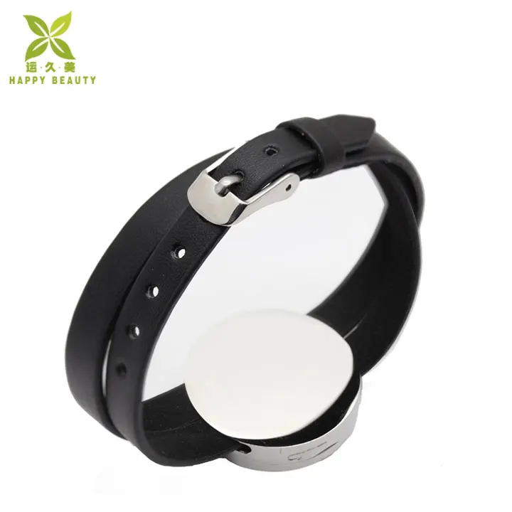 Aromatherapy Essential Oil Diffuser Perfume Locket Bracelet with PU Leather Strap