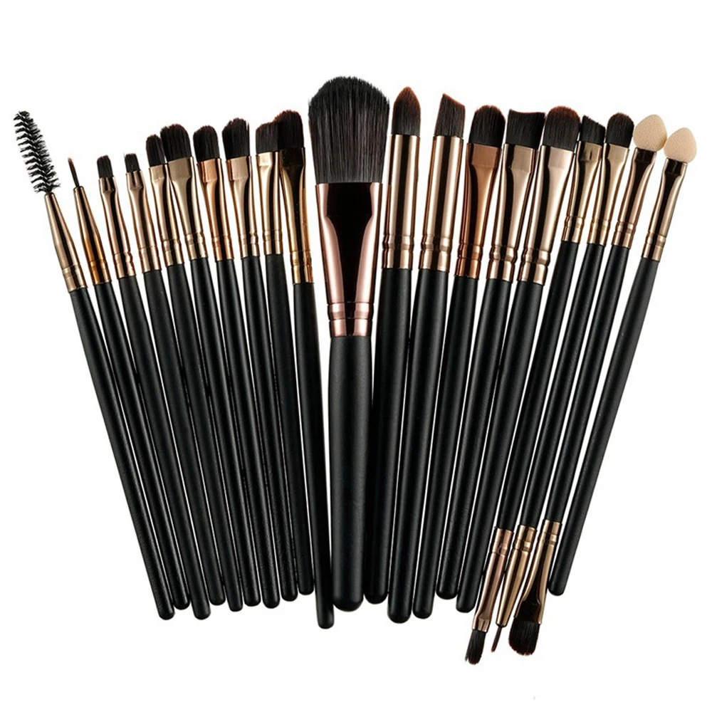 20Pcs Premium Synthetic Hair Soft Foundation Powder Brush Eye Shadow Brushes Lip  Eyebrow Eyeliner Cosmetics Makeup Brush set