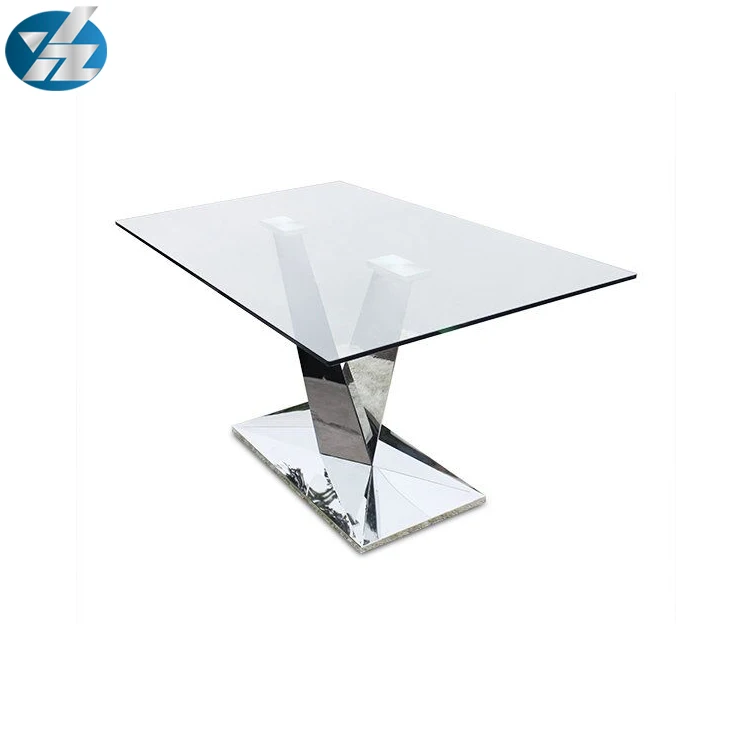 Toughened glass stainless steel table home furniture