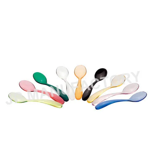 Best sell 9 colour Plastic small ice cream spoon Acrylic reusable spoon