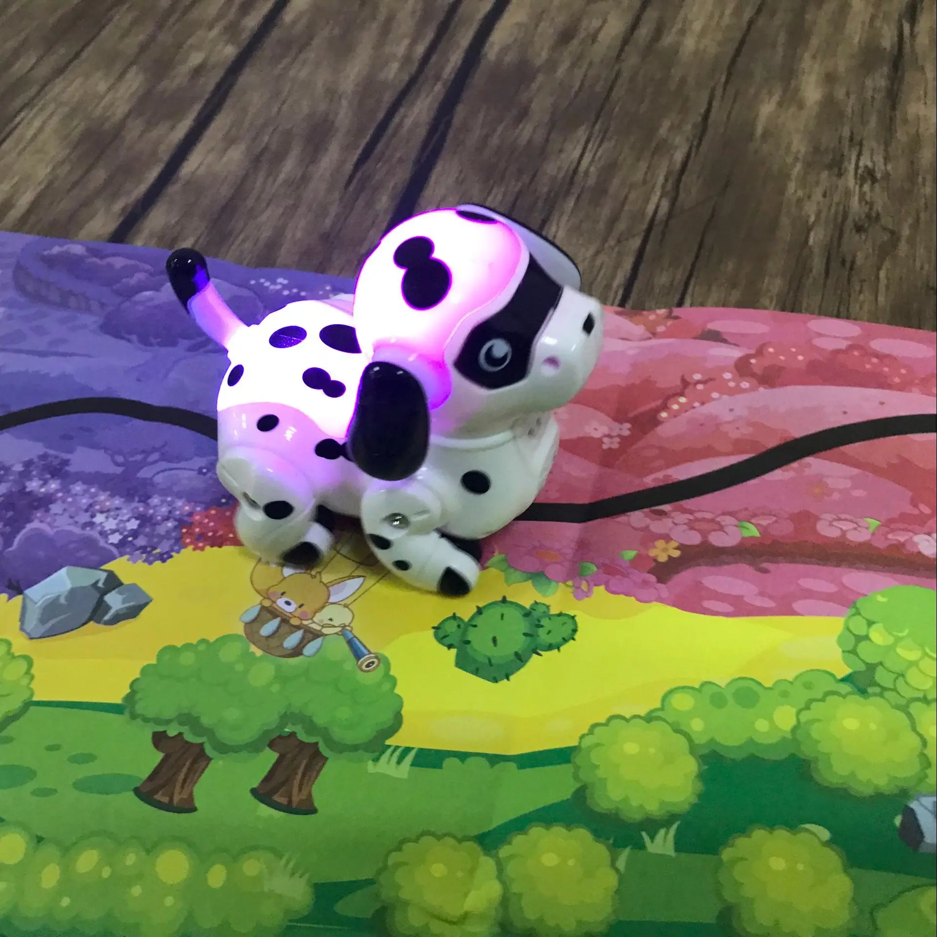 777-614 Magic Inductive Robot Dog Toy Follows Black Line Mini Colorful LED Lights Dog For Kids