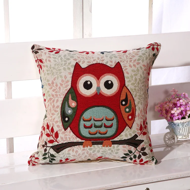 Wholesale Embroidery Designs Decorative Pillow Owl Sofa Cushions/Pillows