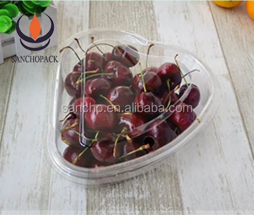 heart shaped pet plastic 1 lb clamshell fruit container