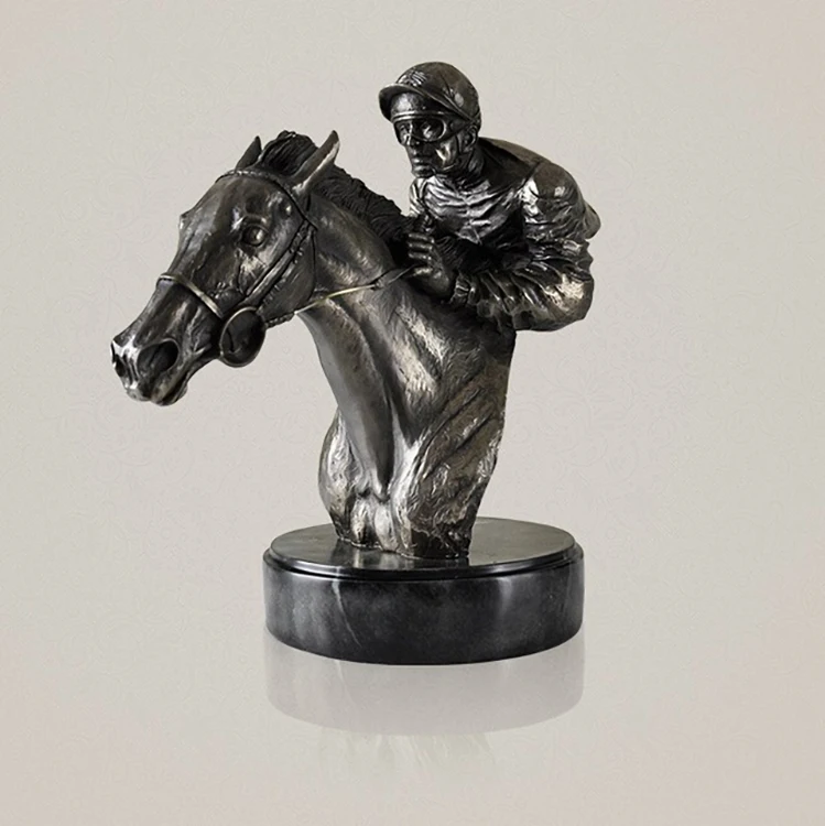 Resin or bronze bust horse sculpture