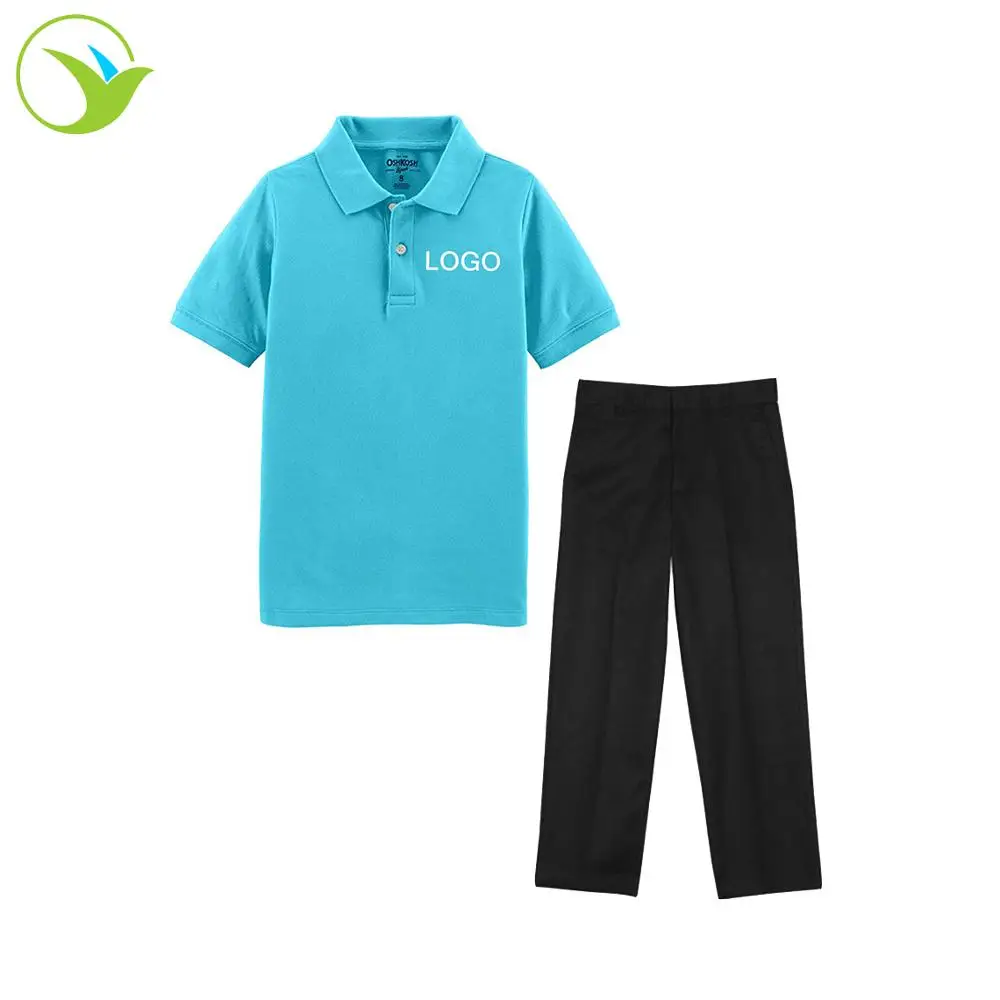 
Kid Custom Cotton Twill Boys Children Primary School Uniform Polo T-Shirt / Pants Uniform For School Children 