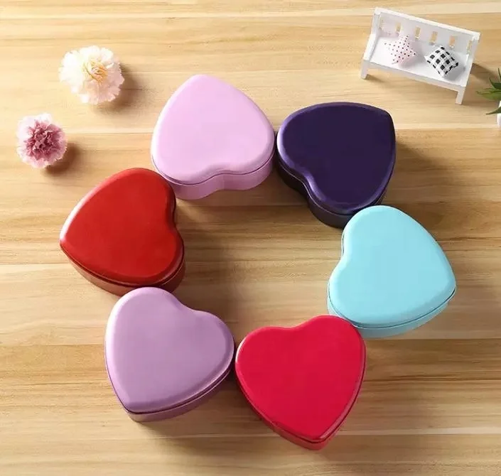 Metal mini heart shape candy tin box, heart tin case