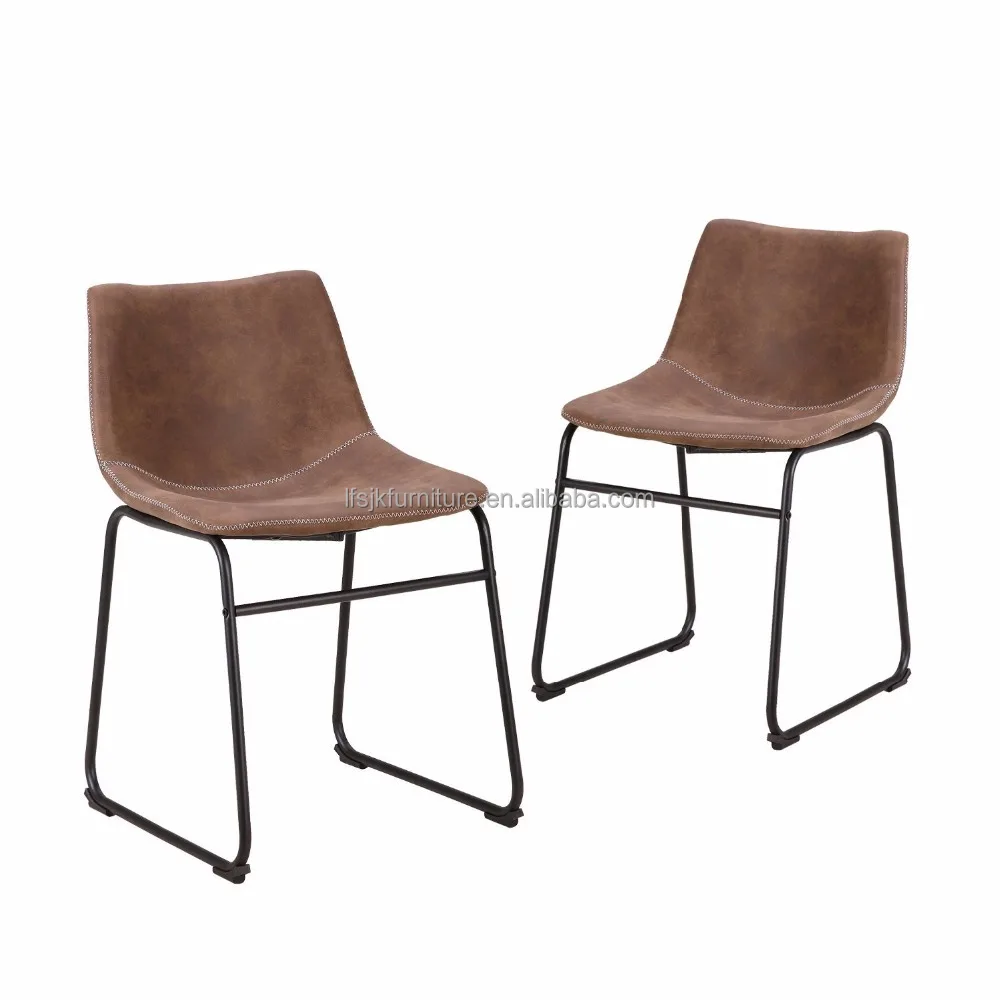 
Vintage Faux Leather Dining Chair Industrial retro modern Chair for Dining Living Waiting Room 