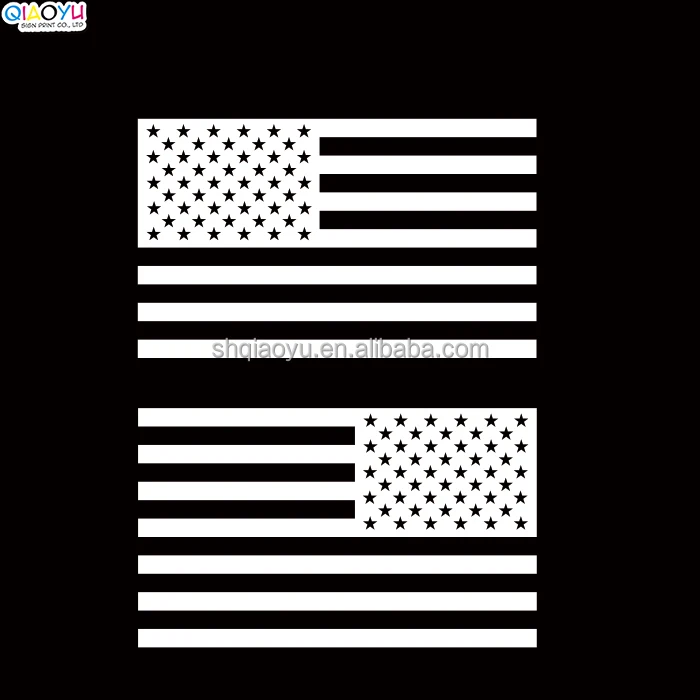 2 Packs Black American Flag Vinyl Die Cut Decal For Car Decoration