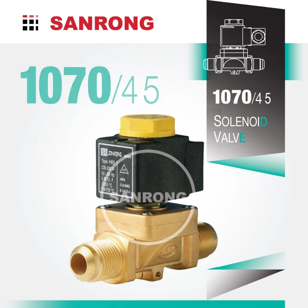 Refrigeration Parts Brass Solenoid Valve with 24v 220v AC coil for Refrigerator, Freezer, Cold Room