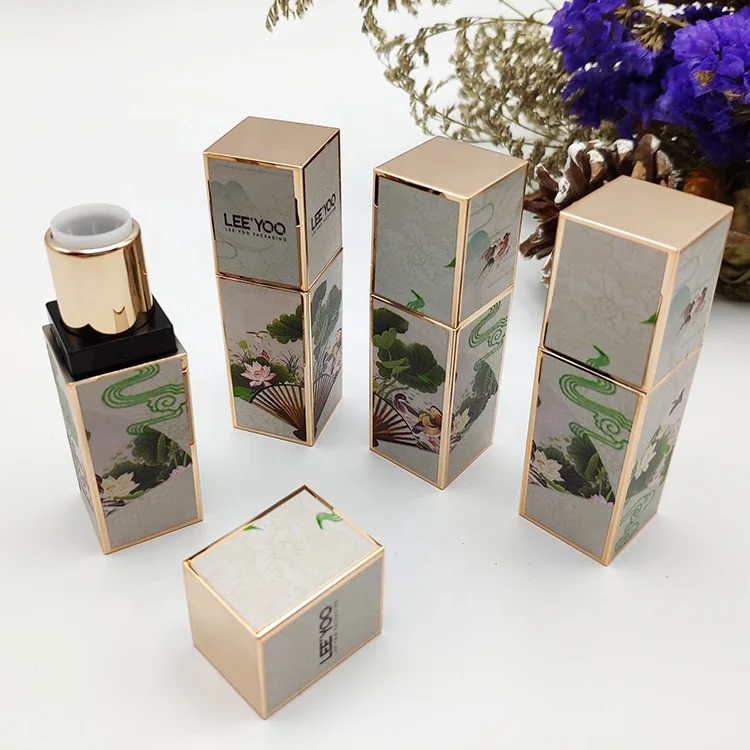 
PA-1062A Matte black big square plastic lipstick tube wholesale 