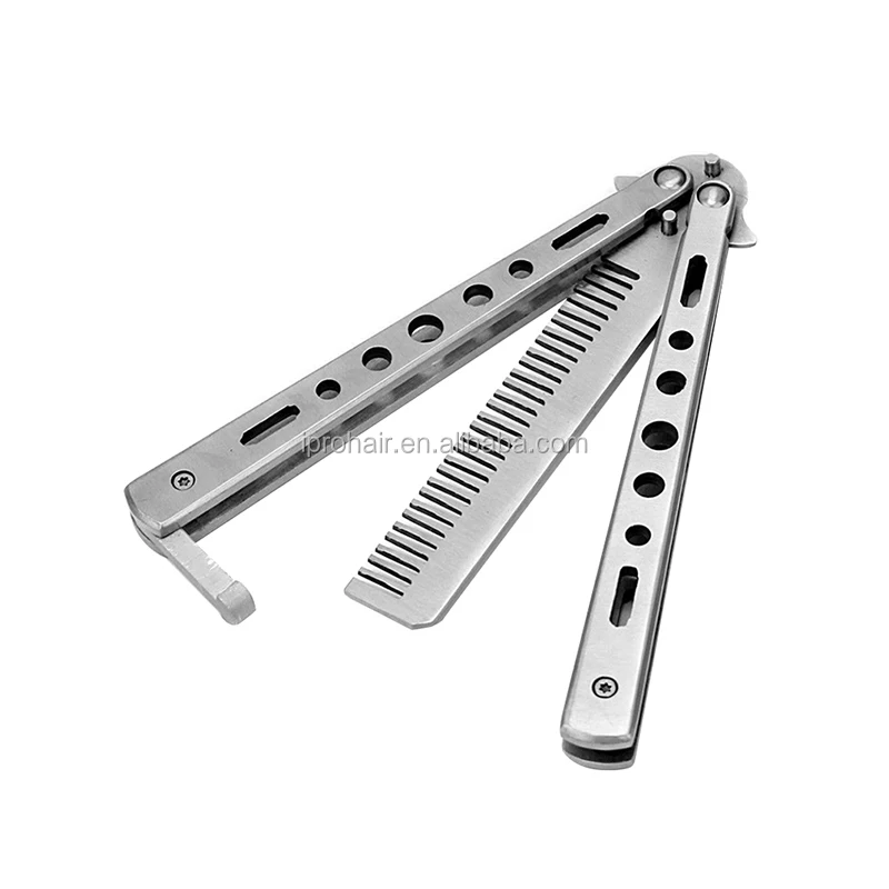 Metal Stainless Steel Practice Training Butterfly Knife Comb