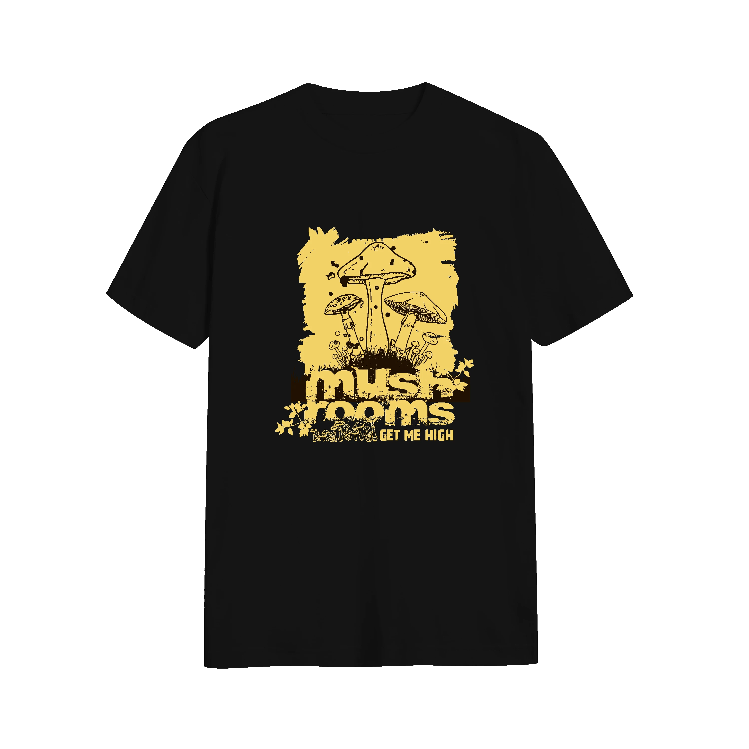 Creative Mushroom Kornit Digital Printed Cotton Round Neck T-shirt Custom Designs Allowed