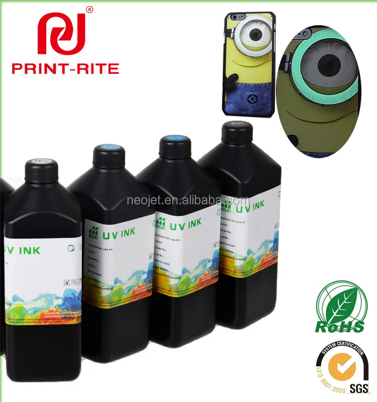 Print-Rite better 1 liter uv curable ink for industrial Ricoh gen 5 head uv flatbed direct printer reflective ink