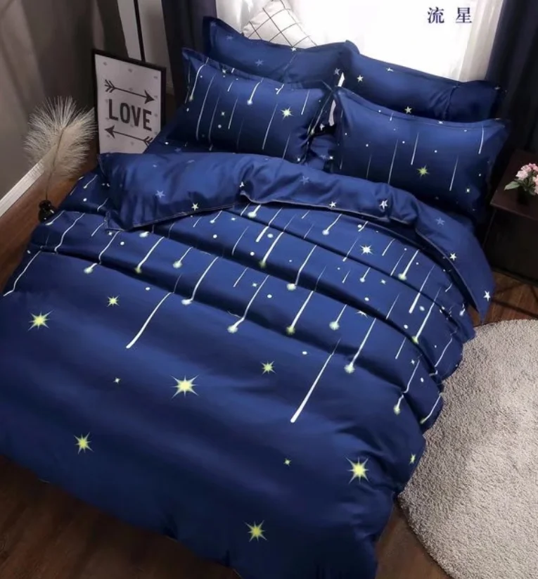 3 Piece home bedding comforter sets luxury- Home textile luxury satin patchwork quilt- Microfiber sheet set