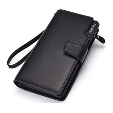 Mens hasp wallet zipper pocket male clutch multifunction genuine leather wallets long cellphone bag big capacity free shipping