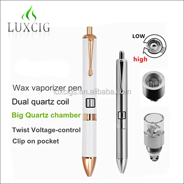 
Pocket Clip Easy to Carry Quartz Dual Wax Dab Pens Kit Quartz coil vape pen for concentrate vaporizer twisty variable voltage 