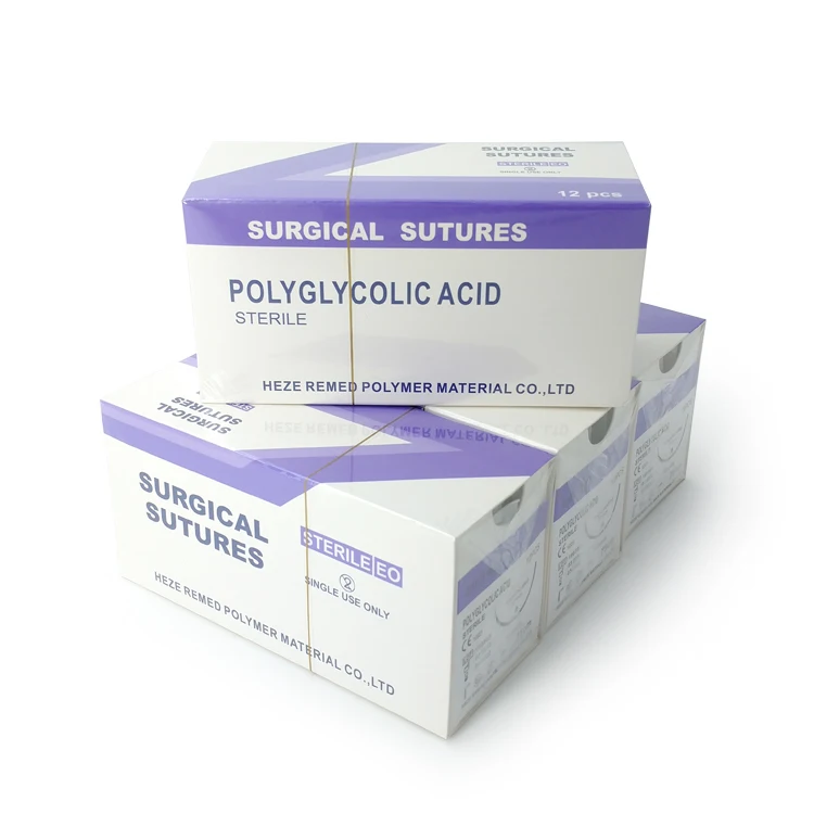 Медицинский рассасывающийся PGA хирургический шов с иглой