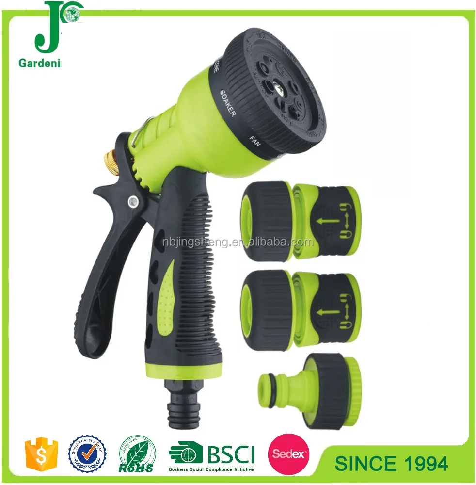 JS-9369A Soft Grip Feature and Nozzles Garden Water Gun set