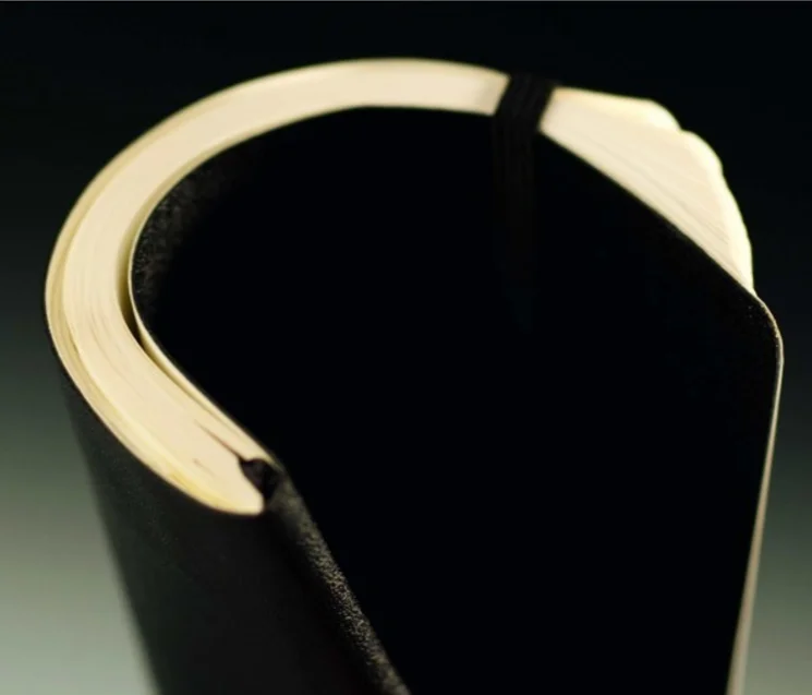 A5 black leather lined printing soft cover notebook with tear off pages