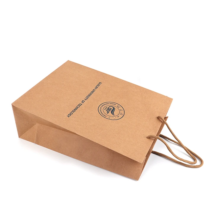 
Wholesale Recyclable Eco friendly Kraft Custom Carry Craft Printed Shopping Brown Kraft Paper Bag 