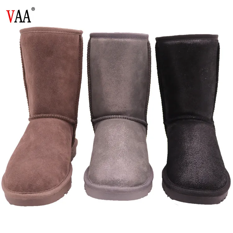 CF-196 Бесплатная образцы зима завод длиной до щиколотки из натуральной кожи и подкладка из овчины женская зимняя обувь